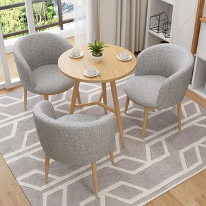 Mesa y Silla de Madera de Estilo Simple y Casual para Oficina, Cafetería, Espacios Pequeños, Comedor, Restaurantes HD123 - Product Image 2
