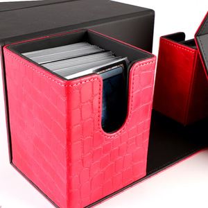 Caja de Almacenamiento de Cartón Roja con Compartimento para Dados, para Organización de Mazos de Juegos de Cartas Coleccionables y Juego Portátil - Product Image 3