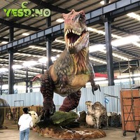 Dinosaures en silicone personnalisés faits à la main, modèle réaliste d'Allosaurus de 5 m, animatronique, pour parc d'aventure intérieur/extérieur, maison