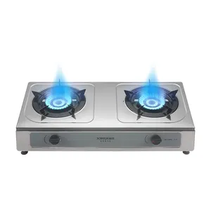 High quality kitchen stainless steel top gas stove 2 burner gas hob household gas cooktops 500 - 999 pieces