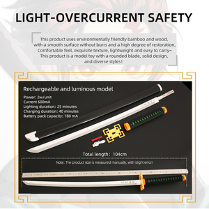 Demon Slayer Bán Buôn Đồ chơi bằng gỗ có thể sạc lại bộ sưu tập LED 104cm Luminous Anime cosplay Bộ Quà Tặng nhà máy - Product Image 4