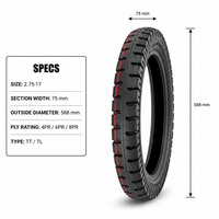 Pneu de moto 2.75-17 6PR pour roue avant et arrière, remplacement neuf pour Honda CG125 CB125 125cc 200cc