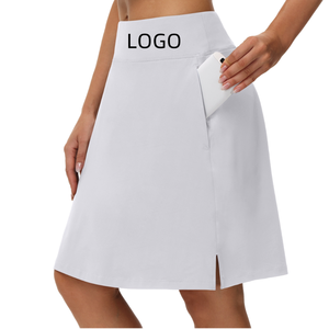 Rok Golf Tenis Wanita Grosir Ukuran Besar Dengan Saku Samping Pinggang Tinggi Kasual Sederhana OEM Rok Panjang Wanita - Product Image 1