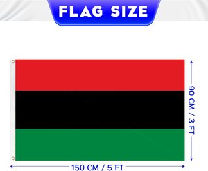 Bandera Pan Africana 3x5 pies para exteriores, Banderas de Liberación Negra UNIA, Juneteenth, Rayas Rojas, Negras <span class=keywords><strong>y</strong></span> Verdes, Banderas Afroamericanas para exteriores - Product Image 6