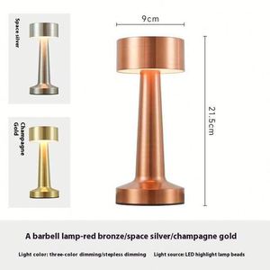 Modern Ambient Light <b>Adjustable</b> LED Desk Lamp Cordless Rechargeable Digital Printing Metal <b>Table</b> Lamp for Office Home Restaurant - Product Image 4