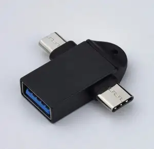 Konverter Adaptor USB C Mikro USB 3.0 OTG 2 In 1 Digunakan untuk Sinkronisasi Data, Konverter OTG Cocok untuk Stik Media TV