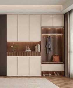 Customized Modern Style <b>Wooden</b> Shoe Cabinet with Glass Door Shoe <b>Cupboard</b> Storage Furniture for Living Room - Product Image 1
