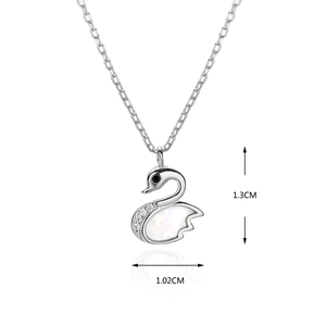 Elegante 100% de la joyería de la plata esterlina 925 pequeño Cisne colgante collar con Madre de perla para las mujeres dama Silberschmuck - Product Image 4