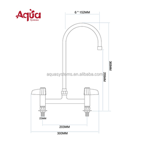 Robinet mélangeur de cuisine en laiton chromé, nouveau robinet mélangeur de cuisine flexible à double poignée monté sur comptoir - Product Image 2
