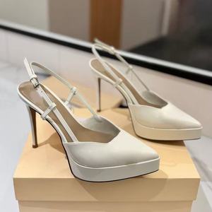 Zapatos de Tacón Alto con Plataforma para Mujer, Verano, Cuero Genuino, Transpirables, Amortiguadores, Moda, Elegantes y Versátiles - Product Image 1