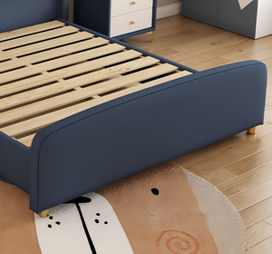 Cama <span class=keywords><strong>Infantil</strong></span> Moderna y Minimalista, Resistente, para Niños, de 1.35m y 1.5m, de Madera Maciza, de 1.8m, con Diseño de Astronauta Espacial de Cuero, para <span class=keywords><strong>Dormitorio</strong></span> - Product Image 6