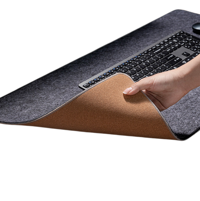 Double Side Felt 5mm Thick Eco-Friendly Desk Mat Custom Logo Mouse Pad and Keyboard Mat Office Supplies Desk Protector