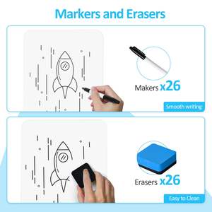 Whiteboard-Sets zum Trocken Abwischen – Doppelseitige Kleine Mini-Whiteboards für Kinder, Schule, Büro und Zuhause - Product Image 4