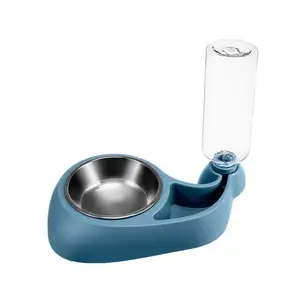 600 ml Factory Eco-friendly Pet Bowls Water Dispenser Whale Shape Stainless Dog Food Feeder