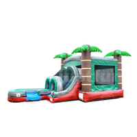 Maison gonflable commerciale de rebond avec la glissière d'eau, glissière sautante gonflable de château d'enfants combinée