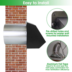 Grille d'aération murale moderne à capuchon <span class=keywords><strong>de</strong></span> 6 pouces, amortisseur d'air, couvercle d'évacuation pour ventilation extérieure, <span class=keywords><strong>cuisine</strong></span>, four - Product Image 3