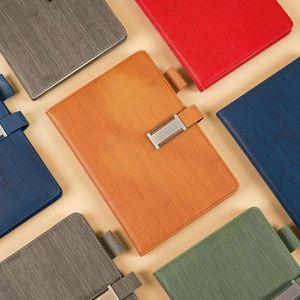 A5 PU <b>Leather</b> Business Office Notebook Hardcover <b>Notepad</b> with Button Customizable Logo - Product Image 2