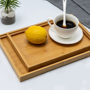 Plateau de service rectangulaire en bambou pour thé, café, collations, cuisine, maison 22x14cm 28x19cm 33x22cm 37x26cm 41x29cm 44x32cm - Product Image 4