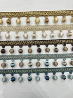 Accessoires de garniture de dentelle de frange de pendentif en polyester 100% avec des perles et pour la sangle de bordure de rideau