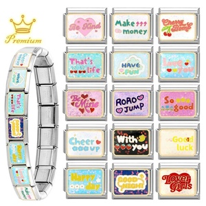 Pulsera de letras modular de acero inoxidable electrochapado transfronteriza, joyería personalizada, anillo de moda, colgante, tobillera DIY - Product Image 1