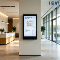 Écran publicitaire LCD mural HRAY de 65 pouces, 350 nits, double haut-parleur, coque en aluminium, pour la promotion de la marque dans les centres commerciaux