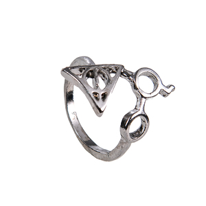 ZRM Hellomessapple's Vintage Copper Alloy Opening Adjustable Glasses <strong>Ring</strong> for Deathly Hallows Unisex Factory Direct Sales - Product Image 5