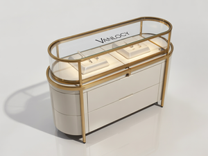 Exhibición de joyería de moda personalizada vitrina Mostrador de cristal con almacenamiento - Product Image 6