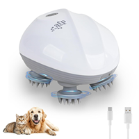 Outil de massage sans fil pour chiens et chats AFP 4 avec têtes rotatives, 3 modes de vitesse, brosse de massage électrique portative pour chiens et chats