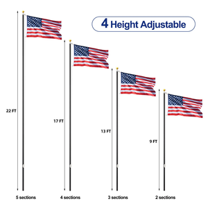 Сверхмощный комплект из 16ft 20ft 25ft 30ft телескопический флагшток алюминиевый телескопический флагшток - Product Image 6
