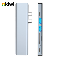 Hub USB-C NKIWI 7 en 1 en alliage d'aluminium, station d'accueil pour HDTV 4K 30Hz, 2 ports USB 3.0, emplacements SD/TF, PD 87W, en stock pour ordinateur portable, tablette, PC
