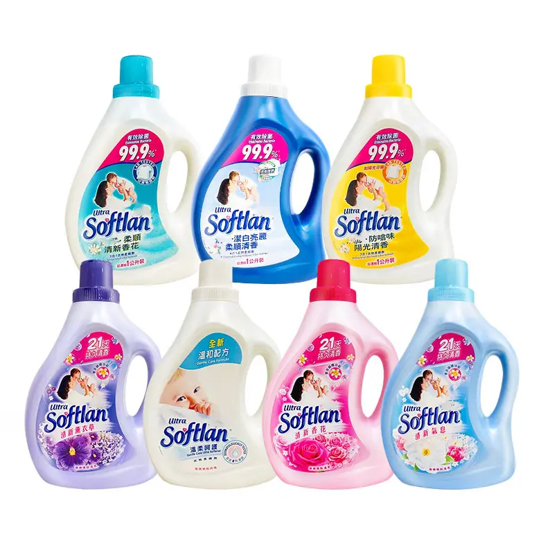 Toptan 2L çözülebilir kimyasallar Soklin parfümler özel etiket antibakteriyel kumaş yumuşatıcısı sıvı nakliye ücreti ile