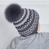 Bonnets tricotés en laine pour enfants garçons avec pompon en fourrure de renard véritable pour l'hiver, bonnet à rabat d'oreille pour tout-petits, doublure polaire chaude, bonnet coloré