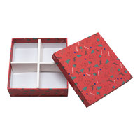 Boîte cadeau rigide de luxe personnalisée pour Noël, en carton ondulé, pour chocolats et bonbons, avec ruban satiné, nœud, pelliculage mat, matériaux recyclés UV