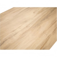 Grande table extensible en bois de chêne avec plateau en céramique mate et pieds en métal noir, meubles de maison, table à manger