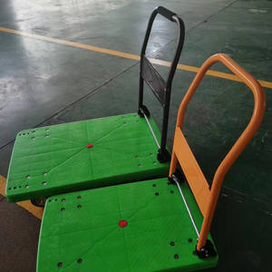 400kg chariot à plate-forme pliable de couleur verte de chariot de camion de main en plastique de quatre roues pour l'entrepôt - Product Image 2