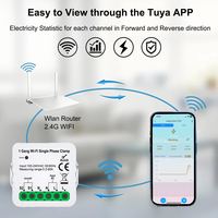 Tuya meteran energi klem daya Wifi fase tunggal Monitor konsumsi energi 80AC modul sakelar pintar Meter