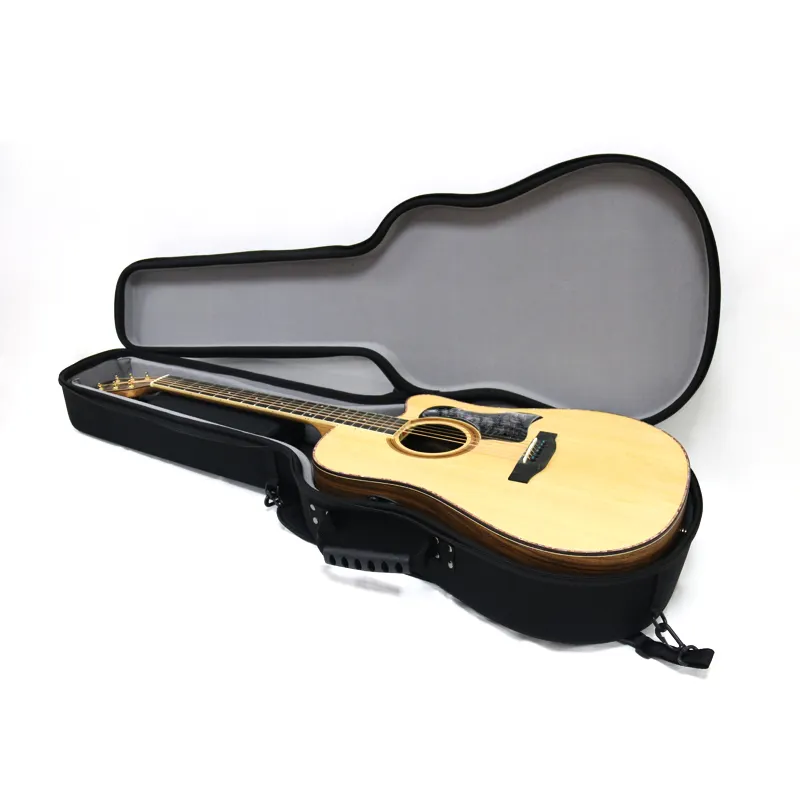 Kunden spezifische tragbare Musik instrument Leistung Akustik gitarren koffer Hard Bag Zipper EVA E-Gitarren koffer
