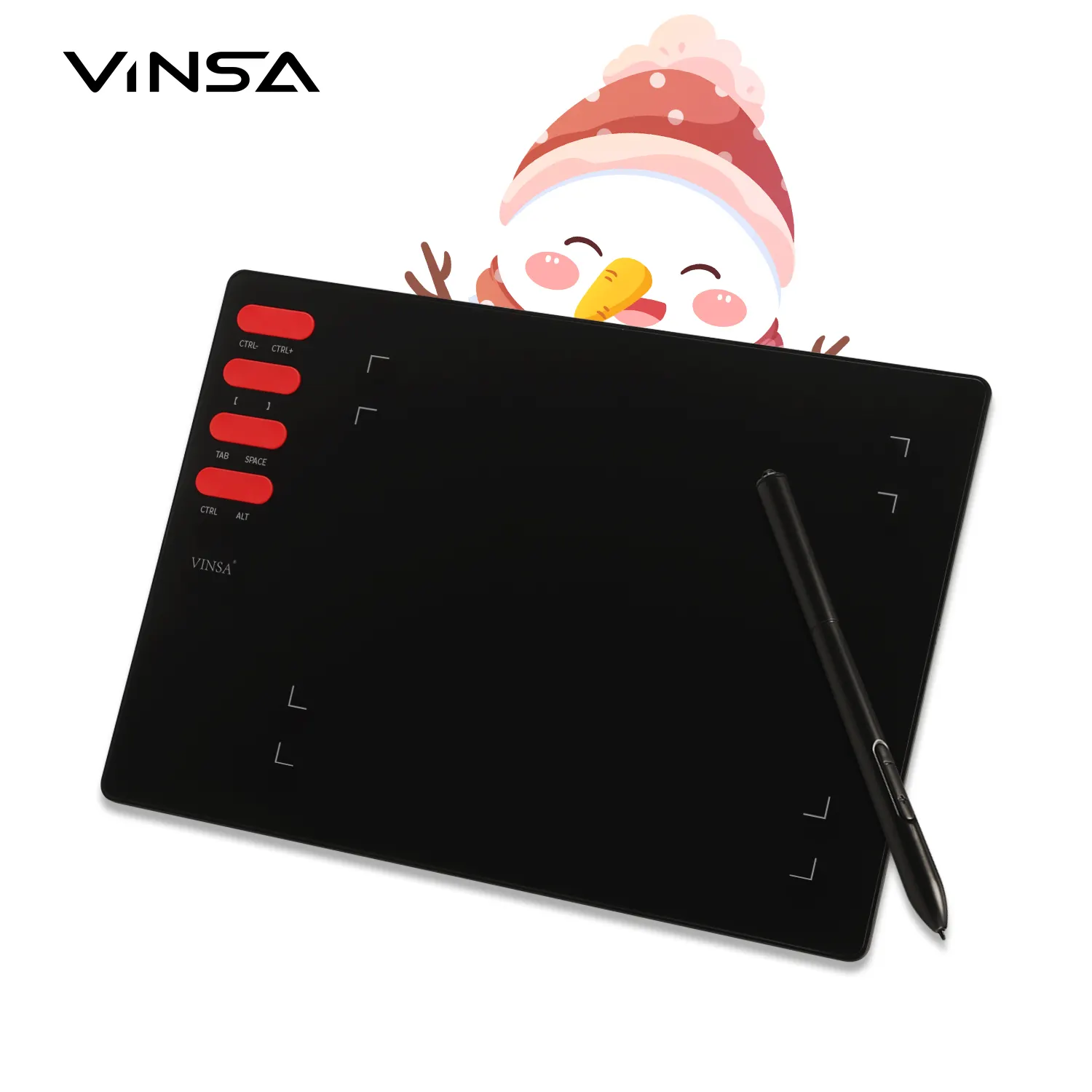 VINSA T505 Graphic Tablet Drawing Pad With Digital Pen 8 Hot Keys For Teacher Battery-Free Stylus Interactive Drawing Table