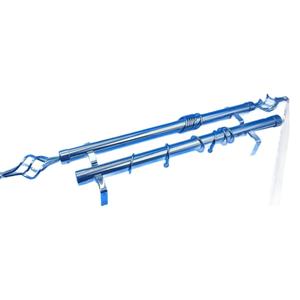 Ensemble de tringles à rideaux en métal de style européen, finition chrome, antirouille, double tringle avec anneaux pour rideaux de fenêtre - Product Image 5