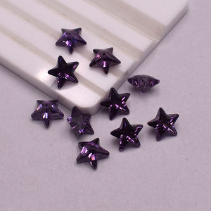Piedra suelta de circonita <span class=keywords><strong>roja</strong></span> purpúrea con corte <span class=keywords><strong>estrella</strong></span>, gema para pendientes, piedra a juego, China - Product Image 3