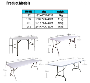 Square 6Ft 180Cm Hdpe <b>Plastic</b> Folding <b>Table</b> Top Fridge Refrigerator <b>Outdoor</b> Portable Diy Wine <b>Table</b> Square 6ft 180cm Hdpe - Product Image 3