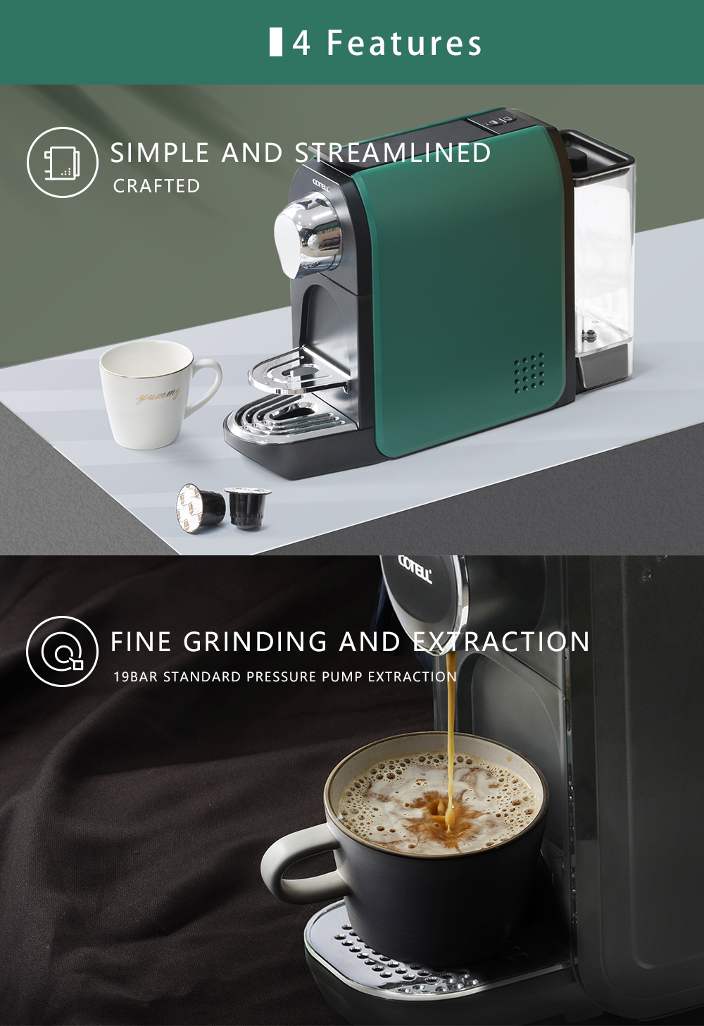 Cotell Portable Coffee Machine Safe Energy Saving Coffee Machine Nestle