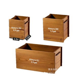 Wooden Chilled Beverage Bucket Ice Storage Rack Rectangle <b>Desktop</b> <b>Shelf</b> For Camping Outdoor Bar Use Three Piece Set - Product Image 2