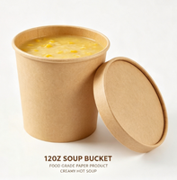 Bol à soupe en papier kraft jetable recyclable à paroi simple, vente en gros, pour la restauration et l'emballage à emporter