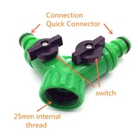 Connecteur rapide en Y en plastique de 3/4 pouce, séparateur de tuyau d'arrosage à 2 voies avec robinets d'arrêt indépendants, adaptateur de robinet