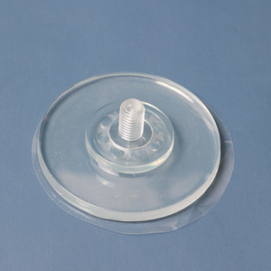 Transparent Suction Cup With Threaded Stem For Bathroom Fixtures And Storage Racks Plastic Material D1F05 Epoxy Backing - Product Image 2