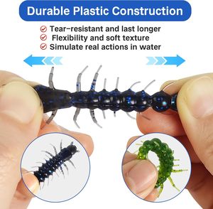 Eupheng 2"/3" Hellgrammite Leurres <span class=keywords><strong>de</strong></span> pêche en plastique souple super réalistes Ned Jig Drop Shot Rig Pack <span class=keywords><strong>de</strong></span> 20/12 - Product Image 6