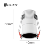 GUPO 24V 2W Mini spot encastré anti-éblouissement à coupelle profonde et corps long pour vitrine de bijoux et vitrine de musée