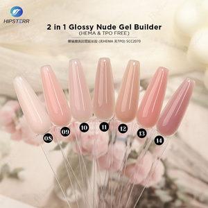 HEMA & TPO Free 2 en 1 Gel de construction brillant nude pour extension d'ongles, Gel de construction naturel en pot, Marque privée - Product Image 3
