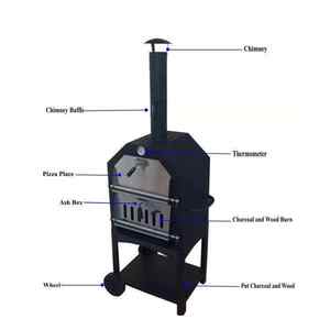 Lyroe prezzo all'ingrosso campeggio all'aperto portatile legno/carbone Multi-combustibile BBQ/Pizza forno di cottura Grill - Product Image 5